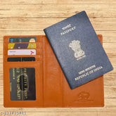 Genuine leather passport cover, stylish for men and women, brown or black, RFID blocking, high-quality, slim fit, designer wallet with coin pocket