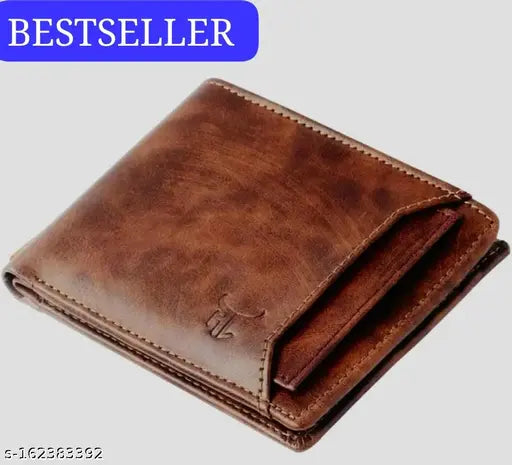 Brown genuine leather formal ALSAFAR wallet, 8 card slots, compact design for evening/party events