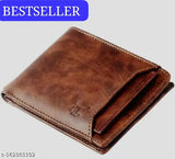Brown genuine leather formal ALSAFAR wallet, 8 card slots, compact design for evening/party events