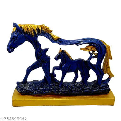 Handcrafted resin horse sculpture, 28x8x21 cm. Timeless elegance for home or office decor. Indian artisan craftsmanship