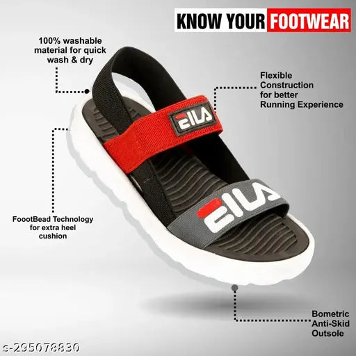 Comfortable lycra and Eva slip-on sandals for boys, solid net design, ideal for casual wear and sneakers. OM FOOTWEAR size 5-16 years, made in India