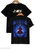 Naruto Madara Uchiha printed cotton T-shirt, short sleeves, round neckline on a mannequin