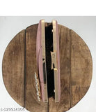 Synthetic, stylish women's clutch purse with 2 compartments, solid net design, free size (L: 8in, W: 5in), made in India