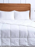 Polyester double comforter-blanket, 400 GSM, white, luxurious cold season microfiber, India origin