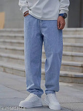 Light blue cotton loose fit baggy, versatile casual wear for men or women, size options available