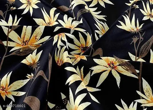 Black cotton-feel elastic fitted floral double king bed sheet & matching pillow cover, superfine quality for heavy winter use