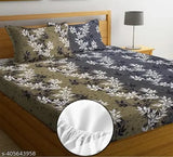 Premium cotton floral fitted bedsheets, supersoft King Size (72x78+10) with 2 pillow covers, 220 tc, made in India