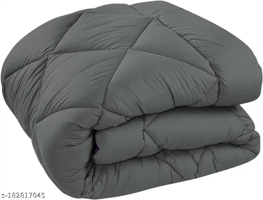 Purple & Grey Microfibre Comforter, Double (200 GSM), Breathable & Soft, Reversible design, Made in India