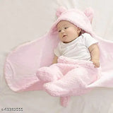 Fleece unisex hooded baby blankets (0-12 months) by BABYZONE, ideal for mild winter, pack of 2