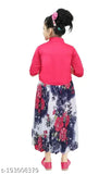 Stylish printed cotton frock and jacket dress for girls (0-15 years), three-quarter sleeves, Indian origin