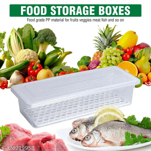 Plastic food storage containers (1500ML, pack of 6), ideal for storing fish, meat, and fruits in fridge