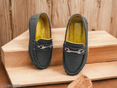 Synthetic striped net loafers for kids, lightweight and comfortable slip-ons, made in India