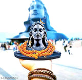 Resin Adi Shankara SLON-M Adiyogi statue with Rudraksha mala for car dashboards, home or office decor gifting, made in India