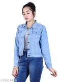 Lighty Moity Plain Denim Jacket - Solid denim long-sleeved original jacket for women, made in India