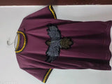 Purple polyester men's eagle printed t-shirt with short sleeves, stylish apparel for fashion-forward individuals