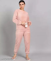 Woolen top and pyjama set, long sleeves, comfortable loungewear from India