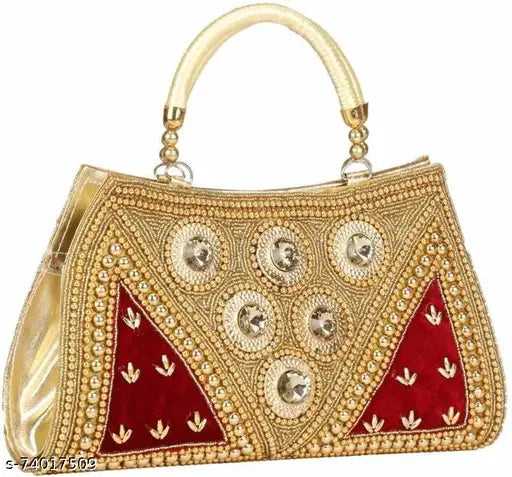 Orange velvet party clutch with shining materials, free size, zipper, and artificial diamond handle - perfect for weddings, bridal parties, evening banquets, festivals, or daily use