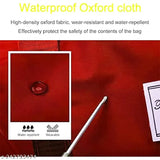 Red foldable travel duffel bag, lightweight and waterproof for women's gym or yoga use. Large capacity, tear-resistant oxford nylon fabric with one compartment and two pockets. Perfect for short trips