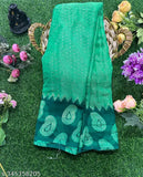 Chiffon Braso silk wedding saree with foil print, free size, 5.4m length