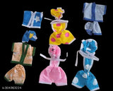 Krishna-themed cotton laddu Gopal ji combo (4 night suits/2 jump suits, size 0-1) Indian traditional festive wear for kids