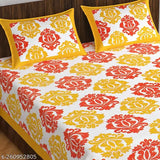 Jaipuri printed 160 TC 100% cotton double bed sheet, ethnic motifs, summer-ready adult bedding from India