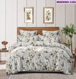 TC 310 floral cotton flat bedsheet, premium superfine quality, double king size with 2 pillow covers, ideal for summer, made in India