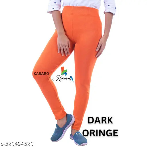 Stylish cotton-blend women's jeggings pack of 4, medium quality, hoseery cotton waste recycled, lightweight and trendy