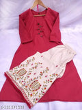 Embroidered cotton kurta plazzo set in solid colors, perfect for Indian fashion in sizes L, XL, XXL, XXXL