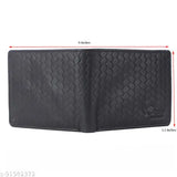 Black genuine leather men's wallet, 9 card slots, hand-stitched, soft slim design, top grain quality, RFID protection