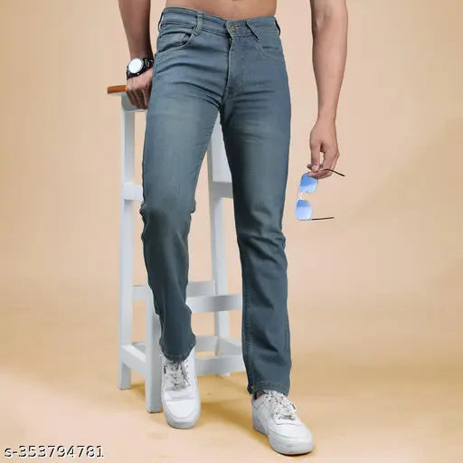 Abstract navy blue denim men's jeans by Eyebogler - Close-up view