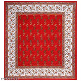 180 TC cotton king-size traditional Jaipuri floral bedsheet & pillowcover combo - soft, breathable bed essential for summer