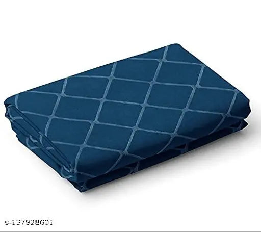 Blue Homicon Premium Glace Cotton Flat Queen Double Bed Sheet with 2 Pillow Covers, 100x90x18x28 inches