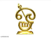 Metal Om with Vel Indian god idol, 7cm tall, 5cm wide