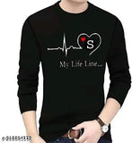 Polyester life line print men's long sleeve t-shirt, India origin