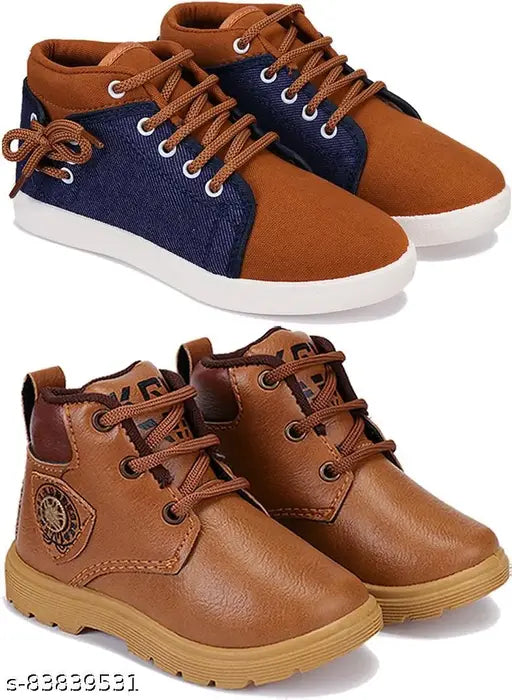 Multicolor canvas kids sports shoes pack (2), lightweight & breathable, daily wear & home washable