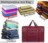 Maroon parachute polyester Peafowl underbed storage bag for double bed, dimensions 70*50*33 cm with two compartments for clothes organizer