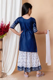 Printed cotton blend dress with three-quarter sleeves for girls, pack of 1, Beautyfull fabric and quality, India origin