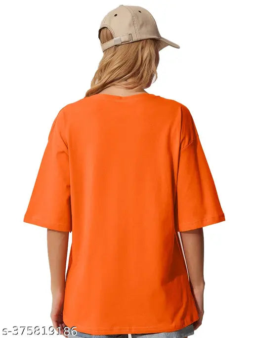 Cotton blend oversized baggy T-shirt, Korean style plus size, printed net pattern for casual wear