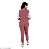 Four-piece cotton blend pink clothing set for girls aged 4-16, featuring a printed dress, long dress, casual dress, and jacket - trendy fashion from India