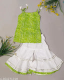 Indian cotton sanganeri printed kurti & sharara for baby girls, vibrant colors and gota patti detail, sizes 6M-6Y