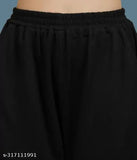 Black cotton blend jogger, loose-fitting casual wear for everyday comfort. Made in India (size 26/waist 26in, length 38in, hip 32in)