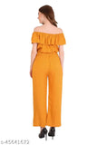 Rayon striped women's jumpsuit, short sleeves, elasticated waist and shoulder frills, available in S-XXL, made in India