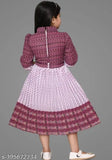 Indian printed chiffon party dress for kids (4-5yrs), high-quality festive wear