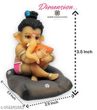 Resin Ganesh idol for car dashboard, 2.5x3.5x2.5 inches, made in India