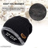 Winter woolen beanie cap, soft textured knit for men & women, ideal for Autumn-Winter, Made in India