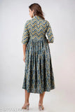 Rayon printed combo three-quarter sleeve kurtis for women, Indian style fashion on mannequin