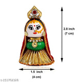 Multicolor wooden Lord Riddhi Siddhi Ganpati eWif Idol for Diwali home decoration, made of Supari betel nuts