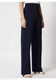 Stylish cotton blend high-waist, high-rise bell-bottom pants (4pc set) - Women's fashionable flared trousers with bootcut - Made in India