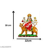 Marble Durga Mata Idol, 9cm x 5cm x 14cm, decor for home or office, Indian Navratri temple puja murti