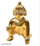 Brass Krishna Shringaar Set with Laddu Gopal Showpiece - 8 cm, traditional Indian home decor